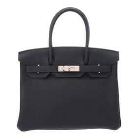 HERMES Birkin 30 Bleu Nuit D Stamp (circa 2019) Women's Togo Handbag