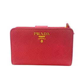 PRADA 1ML018 Saffiano Bifold Wallet Pink Women's