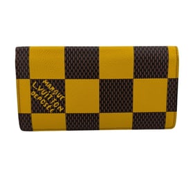 LOUIS VUITTON Louis Vuitton Damier Pop Portefeuille Brazza Long Wallet Yellow Men's