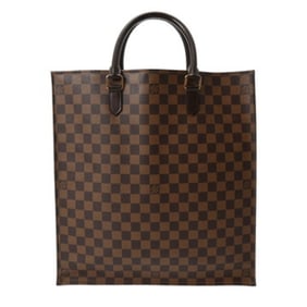 LOUIS VUITTON Damier Sac Plat Brown N51140 Unisex Canvas Tote Bag
