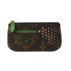 LOUIS VUITTON Monogram Perforated Pochette Cle Vert M95186 Unisex Canvas Coin Case