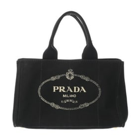 PRADA Prada Canapa Tote Black Women's Canvas Bag