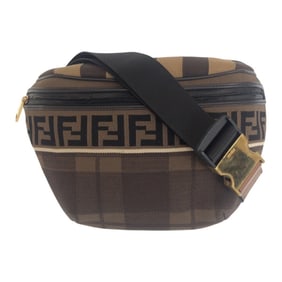 FENDI Zucca pattern brown canvas with gold hardware, 7VA434 A4BI 189 8465, men's body bag/bum bag