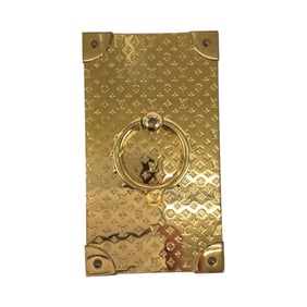 LOUIS VUITTON Monogram Phone Ring Trunk, Unisex, Gold Plated, M63145, Smartphone Ring/Smartphone
