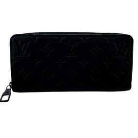 LOUIS VUITTON M11721 Zippy Wallet Horizontal Round Monogram Long Black Men's