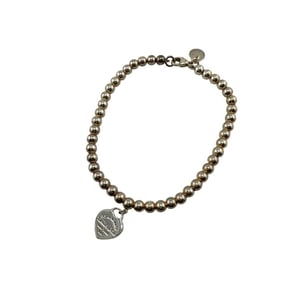 TIFFANY & Co. Tiffany Return to 925 5.8g Mini Heart Tag Beads Bracelet Silver Women's
