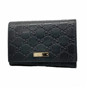 Gucci wallet Guccissima 154258 leather black champagne for men and women