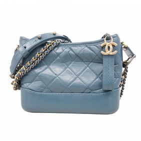 Chanel Shoulder Bag Chain Gabriel Calfskin Blue Gold Women's