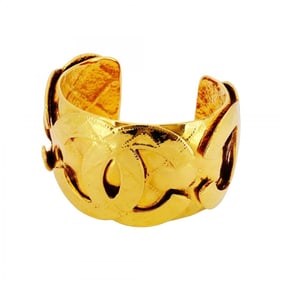 Chanel Coco Mark Matelasse Bangle, GP Plated Gold, Women's