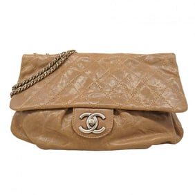 Chanel Matelasse Shoulder Bag with Chain in Brown Caviar Skin for Women