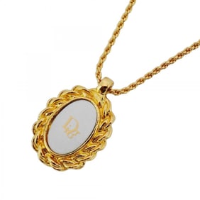 Christian Dior Necklace GP Plated Gold White Women's