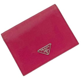 Prada Bifold ec-24186 Pink Tessuto M505 Compact Nylon Saffiano Leather 85 PRADA Triangle Women's