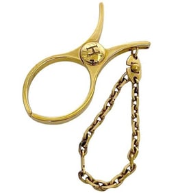 Hermès Glove Holder ec-24265 Gold GP HERMES Men's Women's Chain