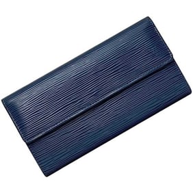 Louis Vuitton Bifold Long Wallet, Porte Monnaie Credit, ec-24284, Blue Myrtille Epi Leather, M6359G,