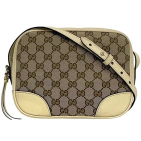 Gucci Shoulder Bag f-24235 Beige Cream White 449413 Canvas Leather 520981 GUCCI Crossbody GG for Men