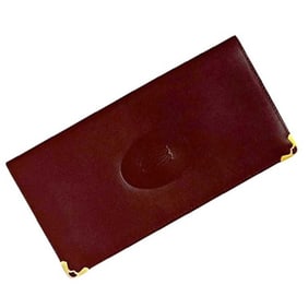 Cartier Bifold Wallet ec-24167 Bordeaux Burgundy Must Leather Men's Women's Retro