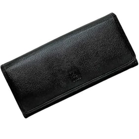 Loewe Bifold Long Wallet ec-24285 Black Amazona Leather 101303 LOEWE Hardware Anagram Stamp for Men