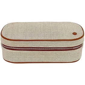 Hermes Hermès Escale Pouch f-24308 Cognac Cotton 100% Jacquard Canvas for Men and Women, Toile H