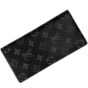 Louis Vuitton Bifold Long Wallet Portefeuille Brazza f-24237 Black Monogram Eclipse M61697 Canvas