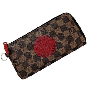 Louis Vuitton Complice Portefeuille Long Wallet ec-24145 Brown/Red Damier Ebene T&B N61740 Canvas