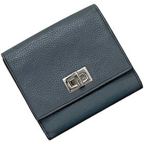 Fendi Bifold Wallet ec-24178 Gray Peekaboo 8M0438 Leather A91B 219 1835 FENDI Turnlock Flap Stitched