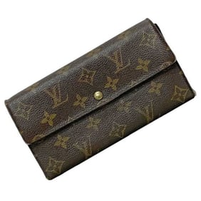Louis Vuitton Bifold Long Wallet Porte Monnaie Credit ec-24222 Brown Monogram Canvas M61725 TH1002