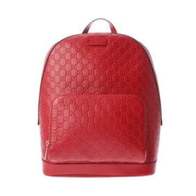 GUCCI Guccissima Backpack, Red, 406370, Men's Leather Backpack/Daypack