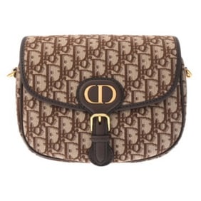 CHRISTIAN DIOR Oblique Bobby Medium Brown M9319UTZQ_M747 Women's Jacquard Calfskin Shoulder Bag
