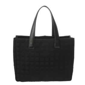 CHANEL New Travel Line Tote MM Black A15991 Women's Nylon Handbag