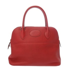 HERMES Bolide 31 2-Way Rouge Kazac Handbag with T Stamp (circa 2015) in Taurillon Clemence Leather