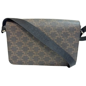 CELINE Flap Triomphe Shoulder Bag Brown Men's