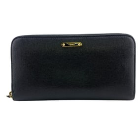 FENDI 8M0299 Round Long Wallet Black Women's