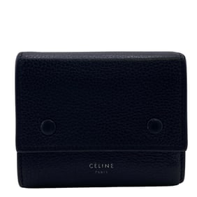 CELINE U-IE-0168 Folded Multi-function Trifold Wallet Black Unisex