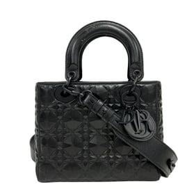 Christian Dior Diamond Cannage Shoulder Bag Handbag Black Women's