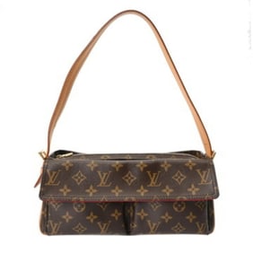 LOUIS VUITTON Monogram Viva Cite MM Semi-Shoulder Bag, Brown, M51164, Women's Canvas Shoulder Bag