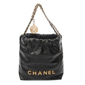 CHANEL Chanel 22 Mini Handbag in Black (AS3980) - Women's Shiny Calfskin 2-Way Bag