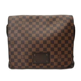 LOUIS VUITTON Damier Brooklyn MM Brown N51211 Unisex Canvas Shoulder Bag