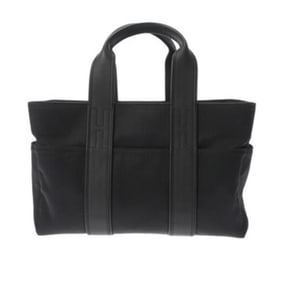 HERMES Acapulco PM Black Women's Toile Chevron Handbag