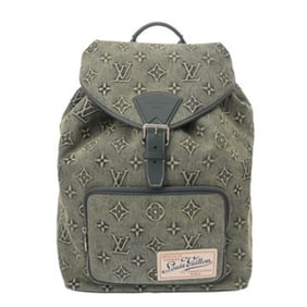 LOUIS VUITTON Monogram Montsouris Backpack, Blue, M22534, Men's Washed Denim, Backpack/Daypack