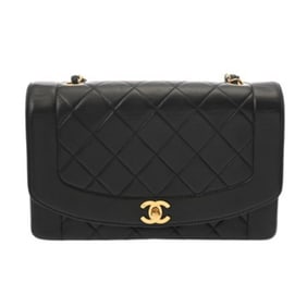 CHANEL Diana 25cm Chain Shoulder Bag in Black (A01165) - Women's Lambskin