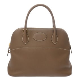 HERMES Bolide 31 2-Way Etoupe Handbag with Y Stamp (circa 2020) in Taurillon Clemence Leather