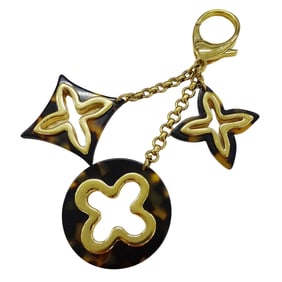 Louis Vuitton Charm, Women's Brand Keychain, Bijoux Sac Insolence, Brown, Black, Gold Hardware,