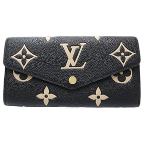 LOUIS VUITTON Louis Vuitton Long Wallet M80496 Portefeuille Sarah Monogram Empreinte Black Beige