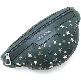JIMMY CHOO Studded Leather Body Bag in Dark Green, Women's, Men's, 352664