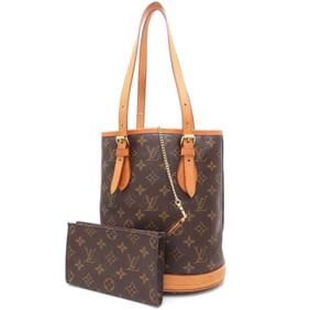 LOUIS VUITTON Monogram Bucket PM M42238 Tote Bag, Brown, Women's, 352687