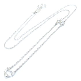 TIFFANY & Co. Tiffany Heart by the Yard Necklace in Sterling Silver with Two Diamonds, Elsa Peretti,