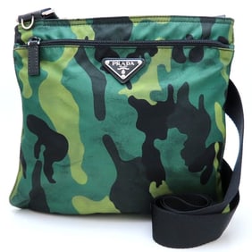 PRADA Camouflage Shoulder Bag, Men's/Women's, BT0978, Nylon, Green, Outlet, Men's, 352666