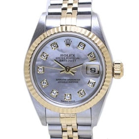 ROLEX Rolex Datejust 10-Piece Diamond White Shell Watch 79173NG Women's 18K Yellow Gold and