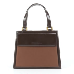 YSL Yves Saint Laurent gold hardware leather handbag for women