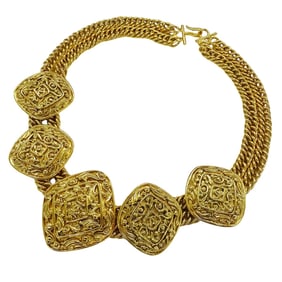 Chanel CHANEL Women's Necklace, GP Gold Chain with Coco Mark, 868